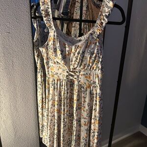 Floral Ruffle Strap Summer Dress